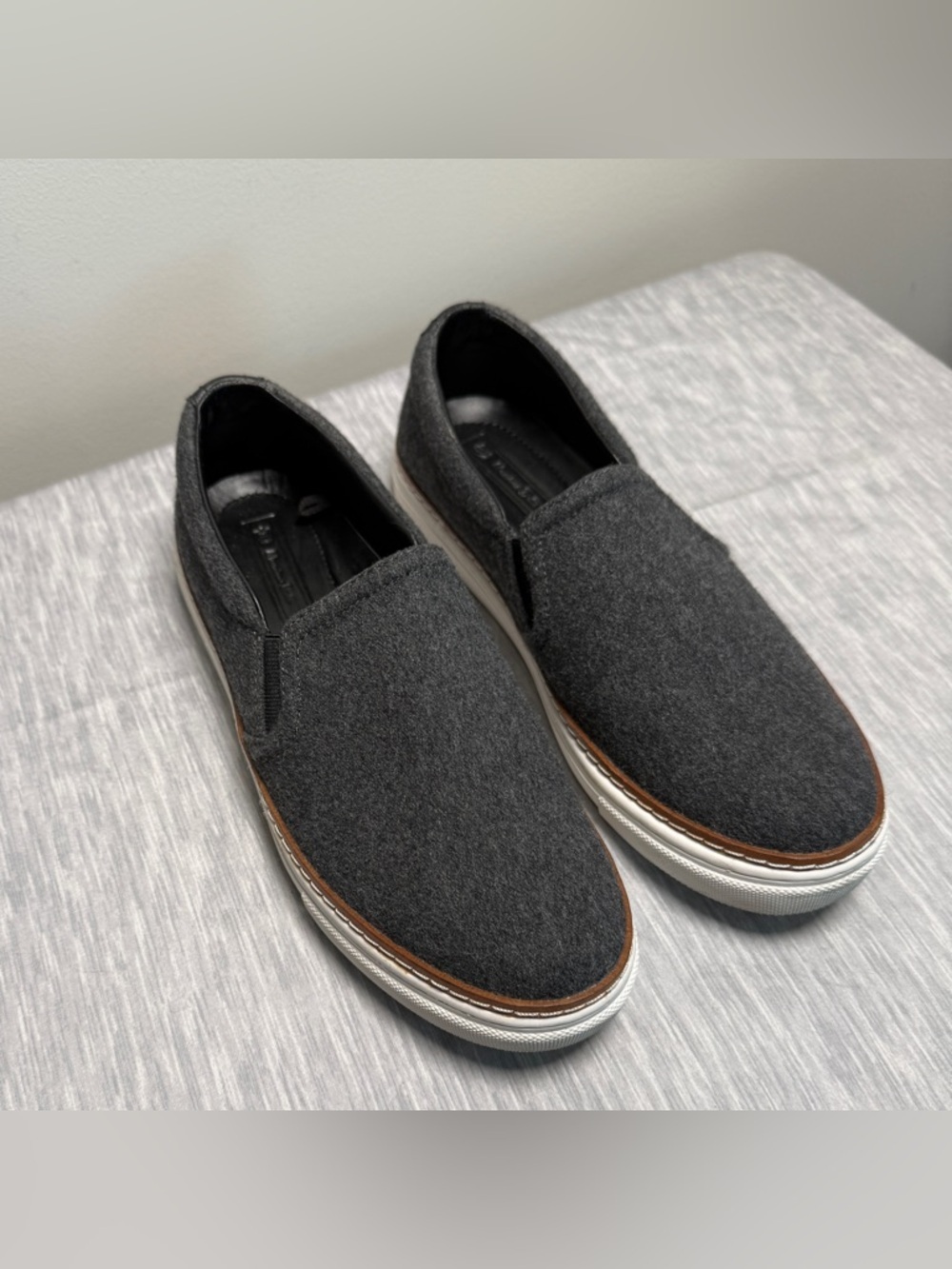 Massimo Dutti Charcoal Wool Slip-On Sneakers EU 38 / US 7.5 Quiet Luxury